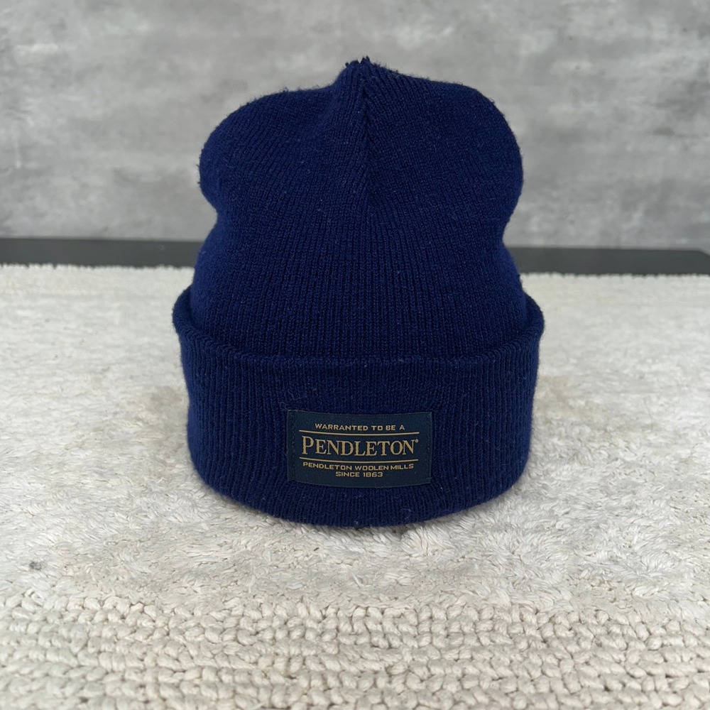Pendleton Beanie OSFA Unisex Navy Blue Winter Hat Patch Cap Gorpcore Toque
